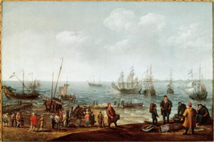 Beach with Fishermen