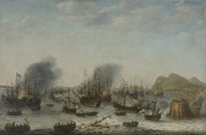 Naval battle near Gibraltar on 25th April 1607