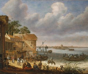 Peasants on the Beach with a Ferry
