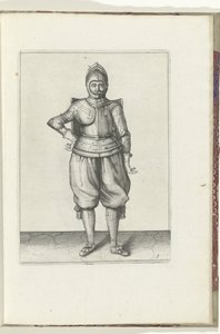 The Exercise with the Targe and Rapier: The Soldier at Rest with the Targe on His Back (No. 1), 1618 by Adam van Breen