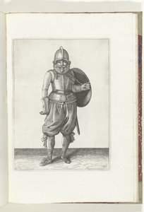 Exercise with Shield and Spear: The Soldier Brings the Shield Back on the Back with His Left Arm (no. 26), 1618 by Adam van Breen