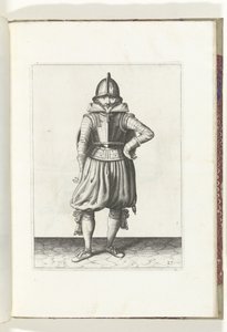 Exercise with Shield and Spear: The Soldier Standing at Rest with the Shield on the Back (No. 27), 1618 by Adam van Breen