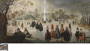 Winter Landscape with Skating by Adam van Breen