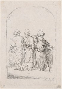 Group of Four Standing Men in Oriental Costume by Adam von Bartsch