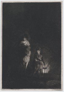 Rider and Boy with Lantern