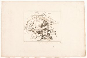 Two Men at a Table, One with a Jug (series title: Six Prints After Drawings by Rembrandt in the Hofbibliothek in Vienna) by Adam von Bartsch