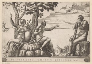 Hercules at the Crossroads by Adamo Scultori
