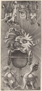 The Setting of the Sun with Chariots of Apollo and Diana by Adamo Scultori after Giulio Romano