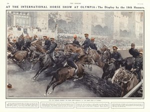 Display by the 18th Hussars at the International Horse Show at Olympia, London by Addison Thomas Millar