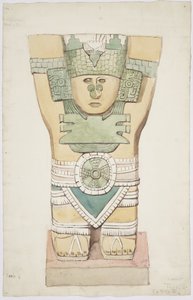Caryatid III, outer chamber, Upper Temple of the Jaguars (Temple A), Chichen Itza, Mexico