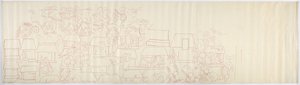 Copy of a Tracing of a Wall Painting from the Southern Panel of the West Wall, Inner Temple, Upper Temple of the Jaguars, Chichen Itza, Mexico by Adela Breton