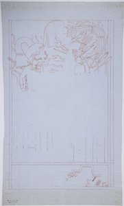 Copy of a wall painting from the East Wall, Upper Temple of the Jaguars, Chichen Itza Mexico by Adela Breton