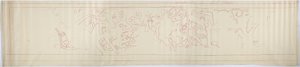 Outline Tracing of a Wall Painting from the West Wall, Upper Temple of the Jaguars, Chichen Itza, Mexico by Adela Breton
