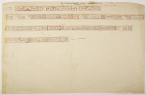 Ruins/Stone Reliefs at Temple at Uxmal, Mexico Depicting Frieze