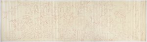 Tracing of a mural from the west wall, Upper Temple of the Jaguars, Chichen Itza, Mexico by Adela Breton