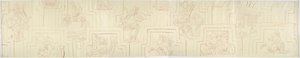 Tracing of a Painted Relief from Painted Stucco Reliefs from the Facade of a Mound or Pyramid at Acanceh, Mexico by Adela Breton