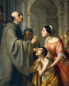 St Mauro Abbot Giving Sight to Young Blind Man by Adeodato Malatesta or Malatesti