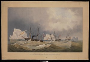 H.M.S. Phoenix with Her Consorts, The Diligence and Breadalbane, Among the Icebergs by Admiral Edward Augustus Inglefield