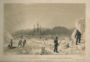 H.M.S. Terror frozen in the ice off Cape Comfort by Admiral William Henry Smyth