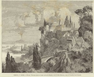 Landscape by the Sea at Cape Miseno with Vesuvius in the Background by Adolf Closs
