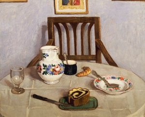 Still life with focaccia by Adolf Fenyes