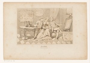 Casanova and the Duke of Matalone Looking at Erotic Art with Leonilde by Adolf Gnauth