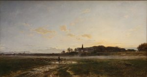 The Theresienwiese with the Bavaria in Evening Light