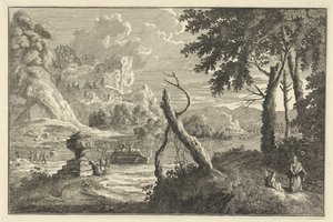 Arcadian River Landscape with Broken Tree