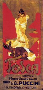 Cover by Adolf Hohenstein of Score of Opera Tosca by Giacomo Puccini