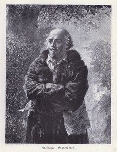 William Shakespeare, English Playwright by Adolph Friedrich Erdmann von (after) Menzel