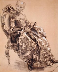 A Study of Princess Amalie of Prussia by Adolph Menzel