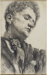 Head of a Young Man by Adolph Menzel