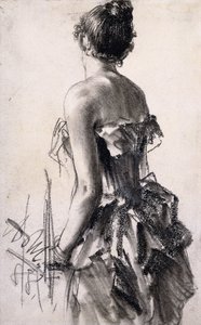 Rear view of a Woman by Adolph Menzel