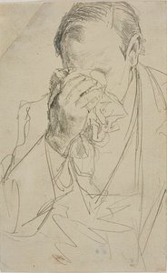 Weeping Man by Adolph Friedrich Erdmann von Menzel