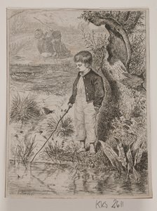 A Boy Fishing by Johan Adolph Kittendorff