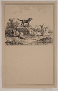 The Shepherd Boy. No. 14 in Chr. Winther and M. Rørbye, "25 Pictures for Small Children" by Johan Adolph Kittendorff