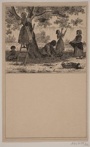 Under the Apple Tree. No. 21 in Chr. Winther and M. Rørbye, "25 Pictures for Small Children" by Johan Adolph Kittendorff