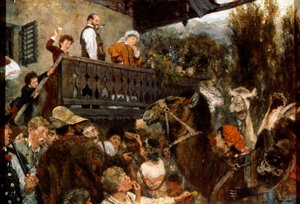 A Travelling Circus Cameleers in Partenkirchen by Adolph Menzel