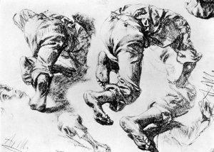 A page of sketches by Adolph Menzel