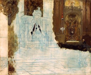 Altar in a Baroque Church. Unfinished by Adolph Menzel