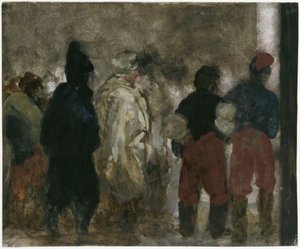 Arrival of French Prisoners of War in Berlin at Night by Adolph Menzel