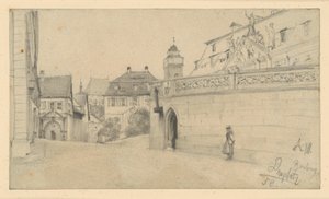 Bamberg. Cathedral Square between Cathedral Square 1 and Cathedral Wreath towards the South by Adolph Menzel