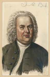Portrait of Johann Sebastian Bach, Bust en face after the Painting by Elias Gottlob Haussmann by Adolph Menzel