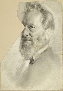 Bust of a Bearded Man Facing Left by Adolph Menzel