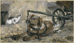 The Spaniel and the Cat. From the "Children