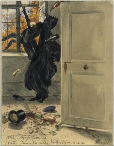 Death as an Uninvited Guest. 1844: Perfectum; 1845: Always Such Defenders, etc. by Adolph Menzel