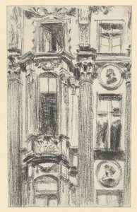 Detail of the Central Projection of the Palais du Saxe in Dresden by Adolph Menzel