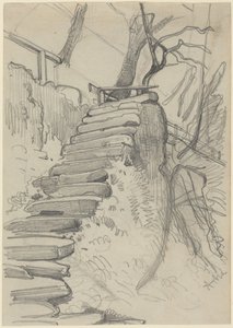 Flight of Stone Steps in a Garden by Adolph Menzel