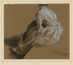 Study of a Seated Lady from the Back by Adolph Menzel