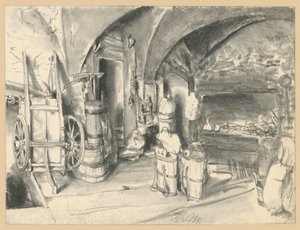 Arched Room with Household and Agricultural Equipment by Adolph Menzel